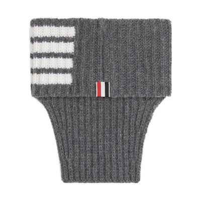 THOM BROWNE Gray Knit Detachable Collar Scarf with 4-Bar Stripes MKS106A-Y1007-035