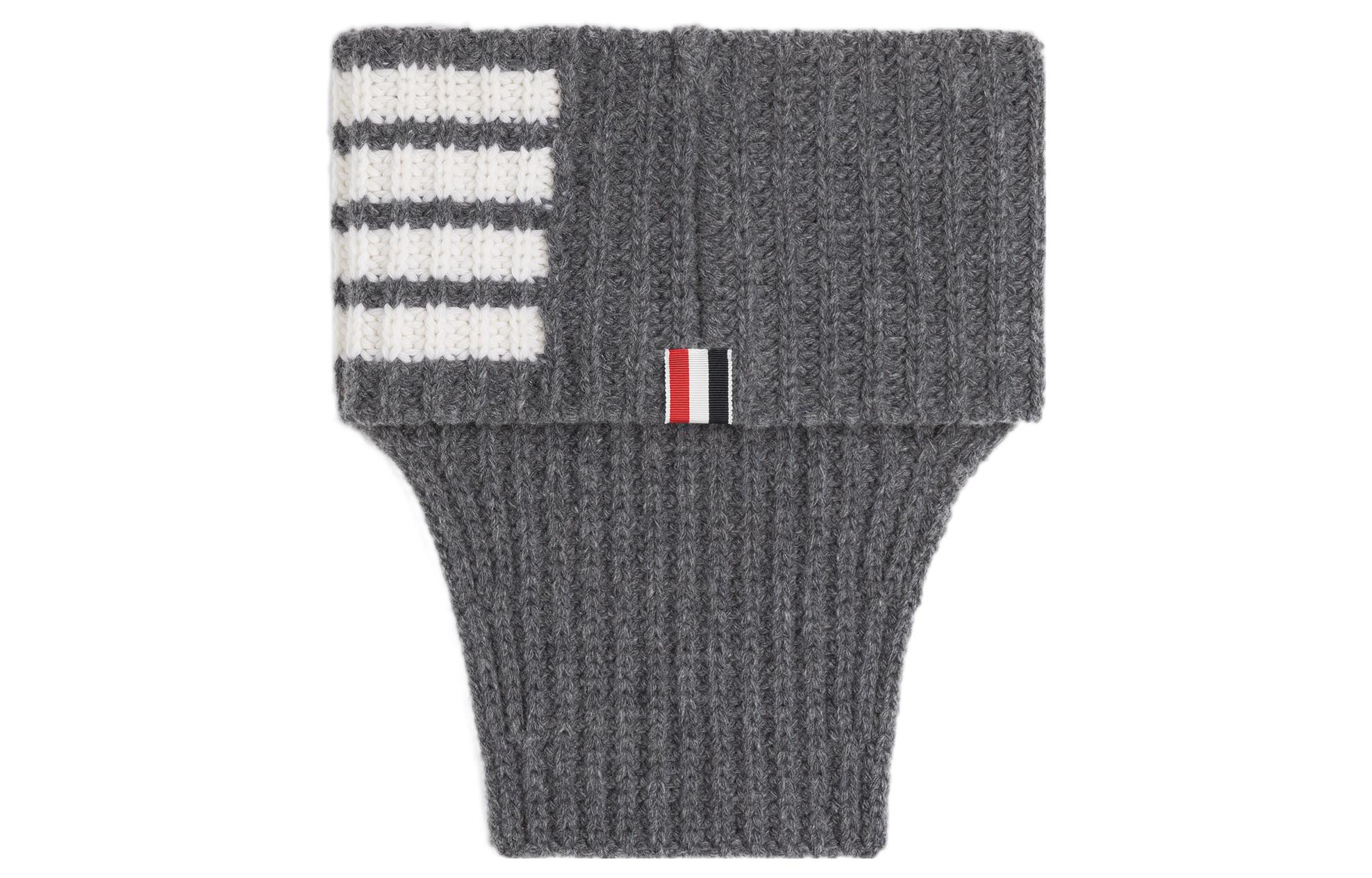Order THOM BROWNE  Gray Knit Detachable Collar Scarf with 4-Bar Stripes MKS106A-Y1007-035