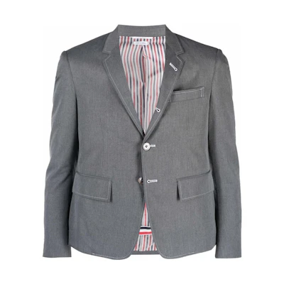 Thom Browne Gray Single-Breasted Solid Long Sleeve Suit. MJC159G-04502-035