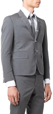 Thom Browne Jas Abu-Abu Lengan Panjang Single-Breasted Solid. MJC159G-04502-035 Shop Thom Browne Jas Abu-Abu Lengan Panjang Single-Breasted Solid. MJC159G-04502-035