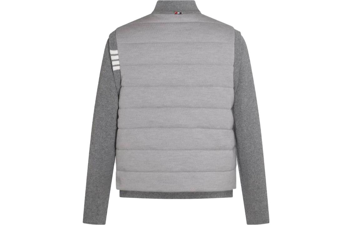 Thom Browne  Gray Slim-Fit Striped High-Neck Single-Breasted Jacket MKJ109A-Y1029-055 圖 3