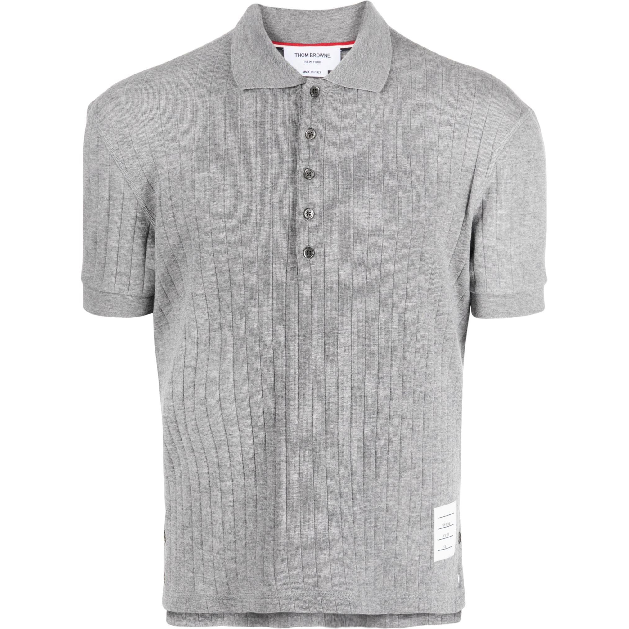 Thom Browne  Gray Slim Fit Short Sleeve Polo Shirt Pullover. MJP188A-J0112-055 圖 2