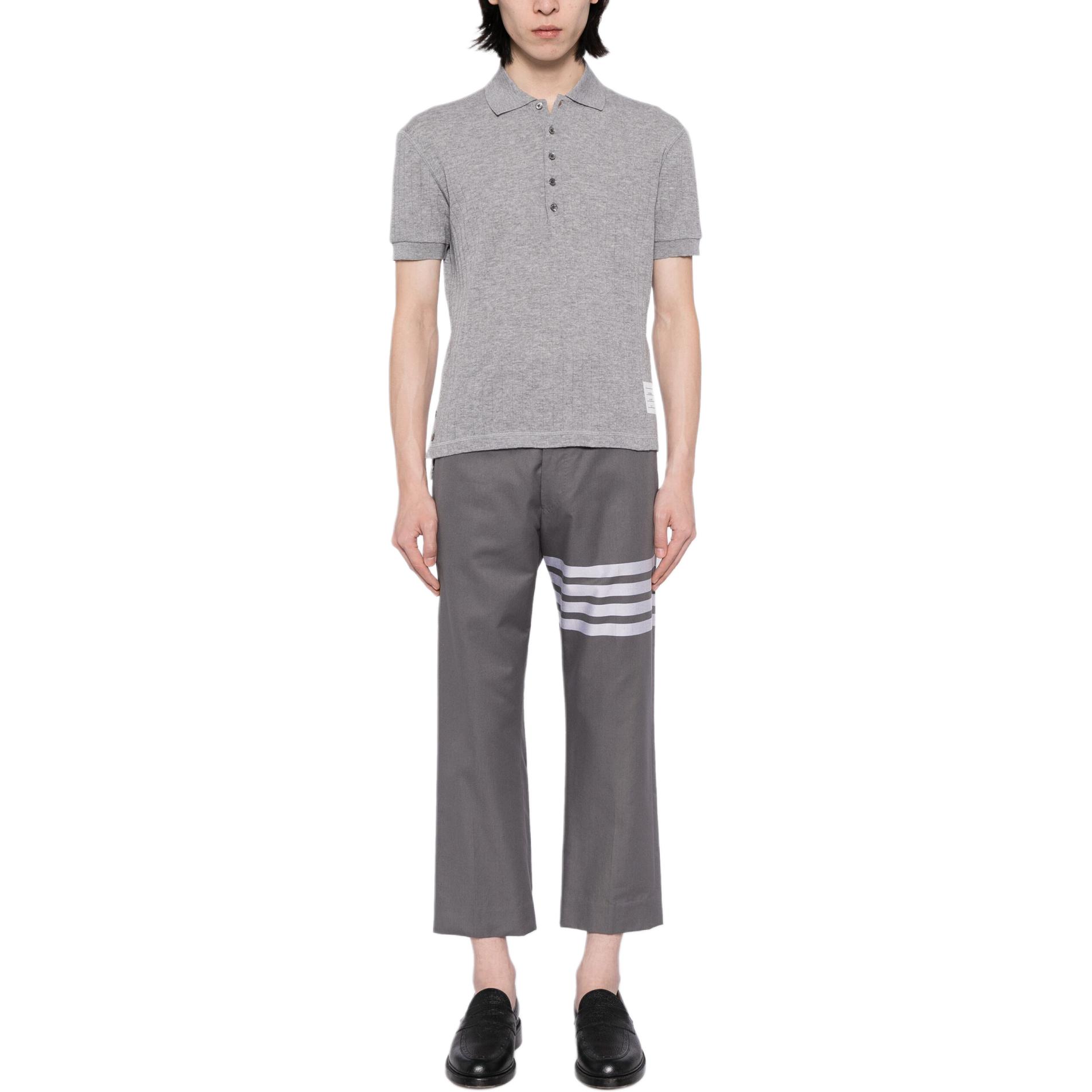 Thom Browne  Gray Slim Fit Short Sleeve Polo Shirt Pullover. MJP188A-J0112-055 圖 3