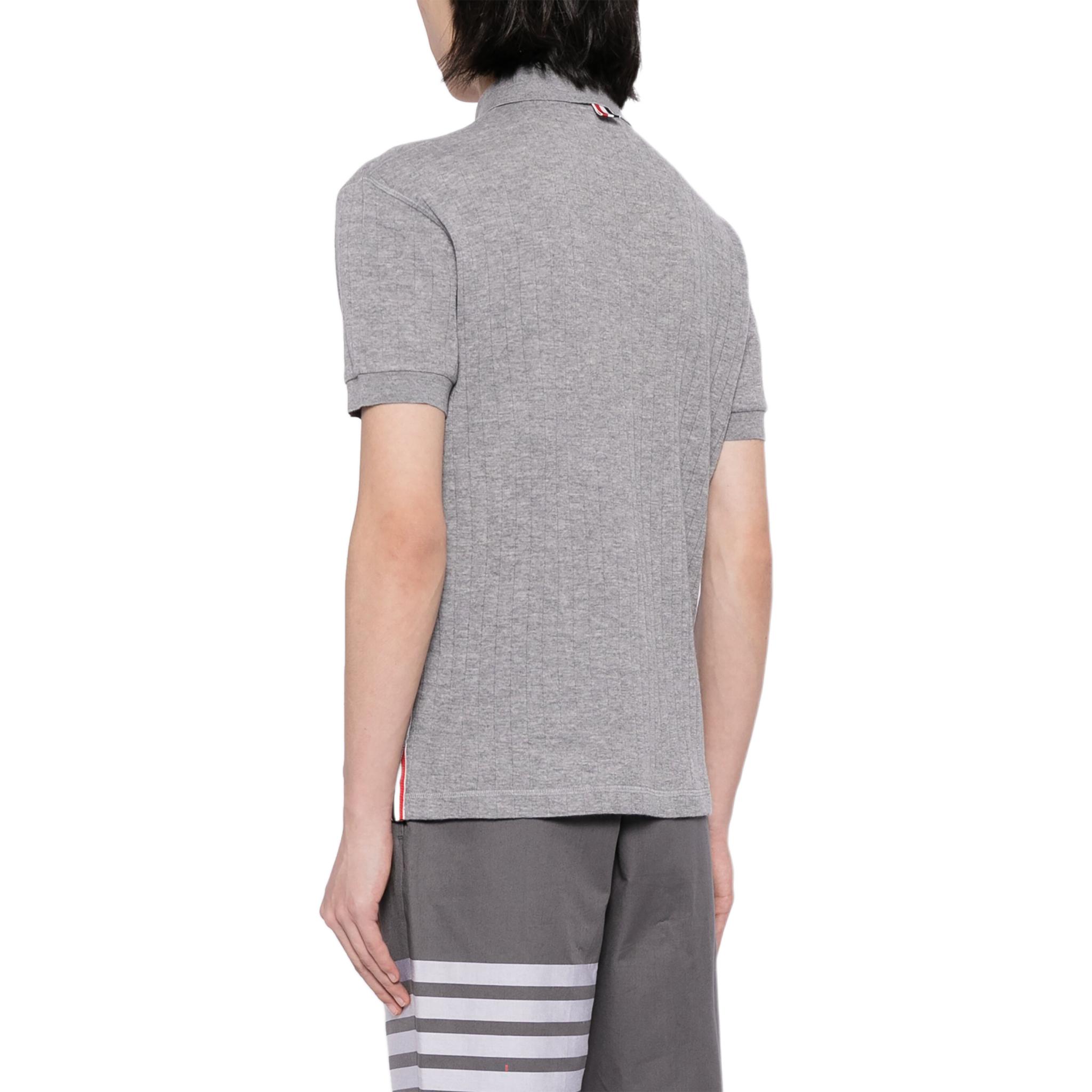 Thom Browne  Gray Slim Fit Short Sleeve Polo Shirt Pullover. MJP188A-J0112-055 圖 4