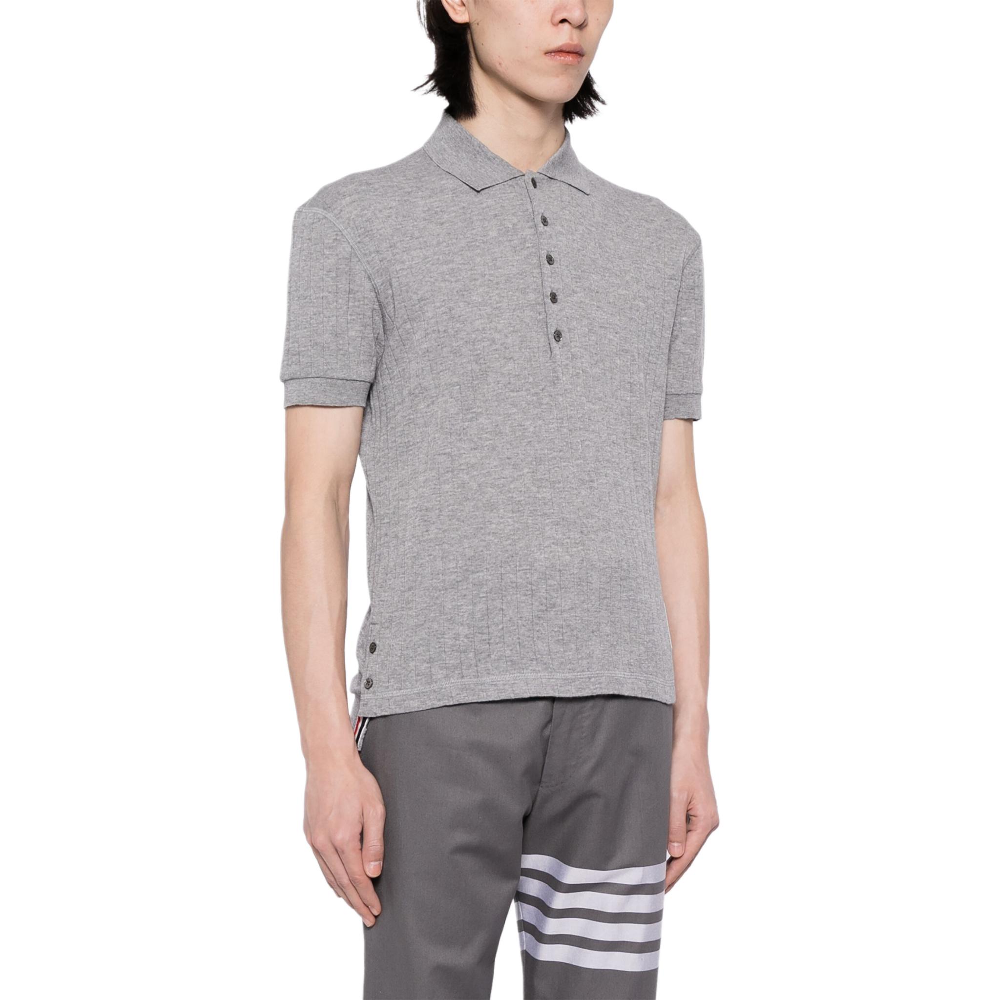 Thom Browne  Gray Slim Fit Short Sleeve Polo Shirt Pullover. MJP188A-J0112-055 圖 5
