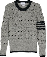 Thom Browne Gray Striped Colorblock Crewneck Sweater Long Sleeve MKA510A-Y1506-055 Thom Browne Gray Striped Colorblock Crewneck Sweater Long Sleeve MKA510A-Y1506-055