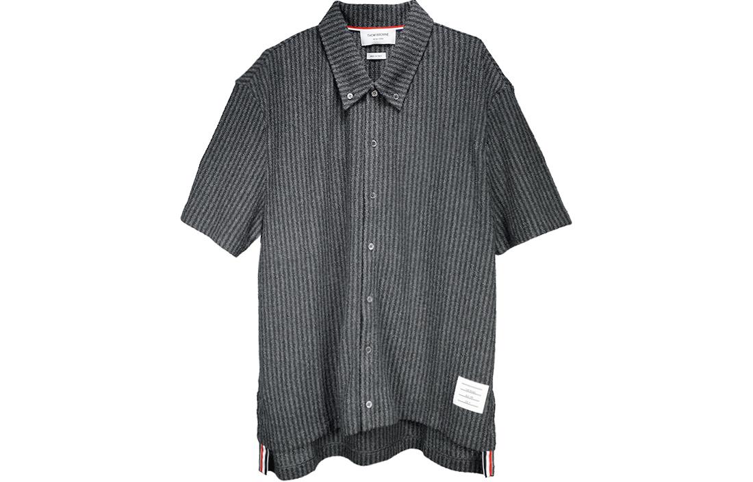 THOM BROWNE  Gray Striped Short Sleeve Shirt MJS255A-J0134-035 圖 2