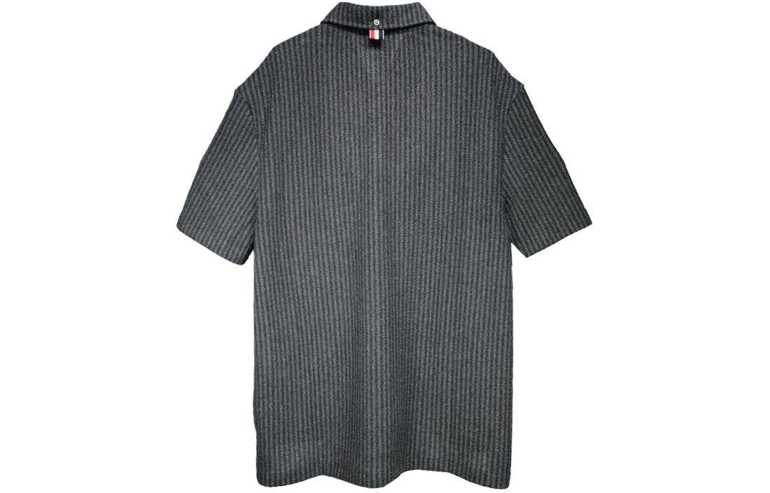 THOM BROWNE  Gray Striped Short Sleeve Shirt MJS255A-J0134-035 圖 3