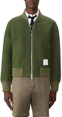 THOM BROWNE Green Colorblock Zip-Up Jacket Long Sleeve Casual Style MJT395A-J0100-320 Buy THOM BROWNE Green Colorblock Zip-Up Jacket Long Sleeve Casual Style MJT395A-J0100-320
