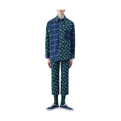 Thom Browne Green Plaid Single-Breasted Long Sleeve Jacket MJO165F-F0421-310