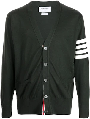 Thom Browne Green Striped V-Neck Sweater MKC002A-Y1014-320 Buy Thom Browne Green Striped V-Neck Sweater MKC002A-Y1014-320