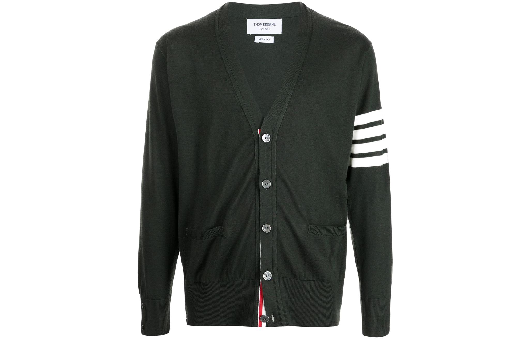 Thom Browne  Green Striped V-Neck Sweater MKC002A-Y1014-320 圖 2