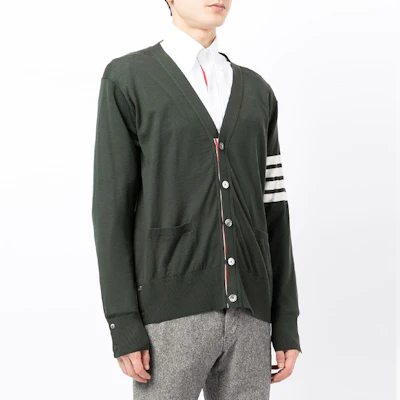 Thom Browne Green Striped V-Neck Sweater MKC002A-Y1014-320 Purchase Thom Browne Green Striped V-Neck Sweater MKC002A-Y1014-320