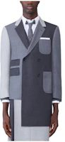 Order THOM BROWNE 灰色拼接不規則領長袖鈕扣外套 MJC384F-00626-025