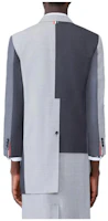 Lookbook THOM BROWNE 灰色拼接不規則領長袖鈕扣外套 MJC384F-00626-025