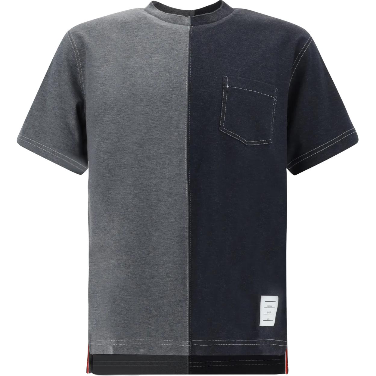 Thom Browne  Grey Colorblock Crewneck Slim Fit Short Sleeve T-Shirt. MJS269F-J0055-997 圖 2