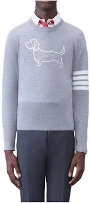 Thom Browne 灰色圓領提花圖案毛衣. MKA486A-Y1002-055 Buy Thom Browne 灰色圓領提花圖案毛衣. MKA486A-Y1002-055
