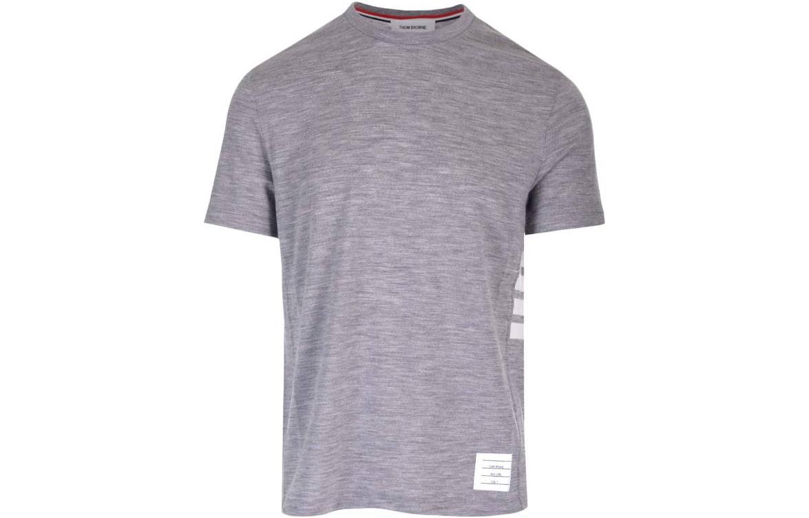 THOM BROWNE  Grey Four-Bar Striped Crewneck Short Sleeve T-Shirt. MJS219AJ0084055 圖 2