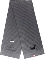 THOM BROWNE Grey Knit Scarf - Soft, Warm, and Comfortable. KKS003A-Y1002-035 THOM BROWNE Grey Knit Scarf - Soft, Warm, and Comfortable. KKS003A-Y1002-035