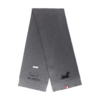 THOM BROWNE Grey Knit Scarf - Soft, Warm, and Comfortable. KKS003A-Y1002-035