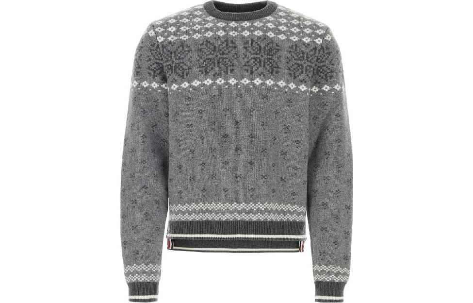 Thom Browne  Grey Loose Fit All-Over Print Crewneck Sweater MKA463A-Y1007-982
