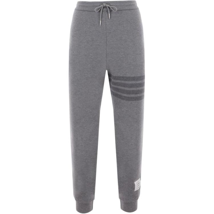 Thom Browne  Grey Mid-Rise Knit Loose Straight Sweatpants. MJQ179AJ0088055