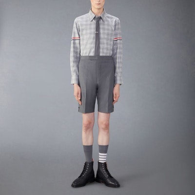 Thom Browne 灰色格紋長袖休閒襯衫 MWL301O-F0350-035 Lookbook Thom Browne 灰色格紋長袖休閒襯衫 MWL301O-F0350-035
