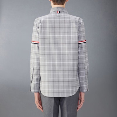 Thom Browne 灰色格紋長袖休閒襯衫 MWL301O-F0350-035 Purchase Thom Browne 灰色格紋長袖休閒襯衫 MWL301O-F0350-035