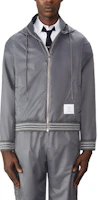 THOM BROWNE Grey Relaxed Fit Zip-Up Hoodie Jacket MJT496A-06859-045 THOM BROWNE Grey Relaxed Fit Zip-Up Hoodie Jacket MJT496A-06859-045