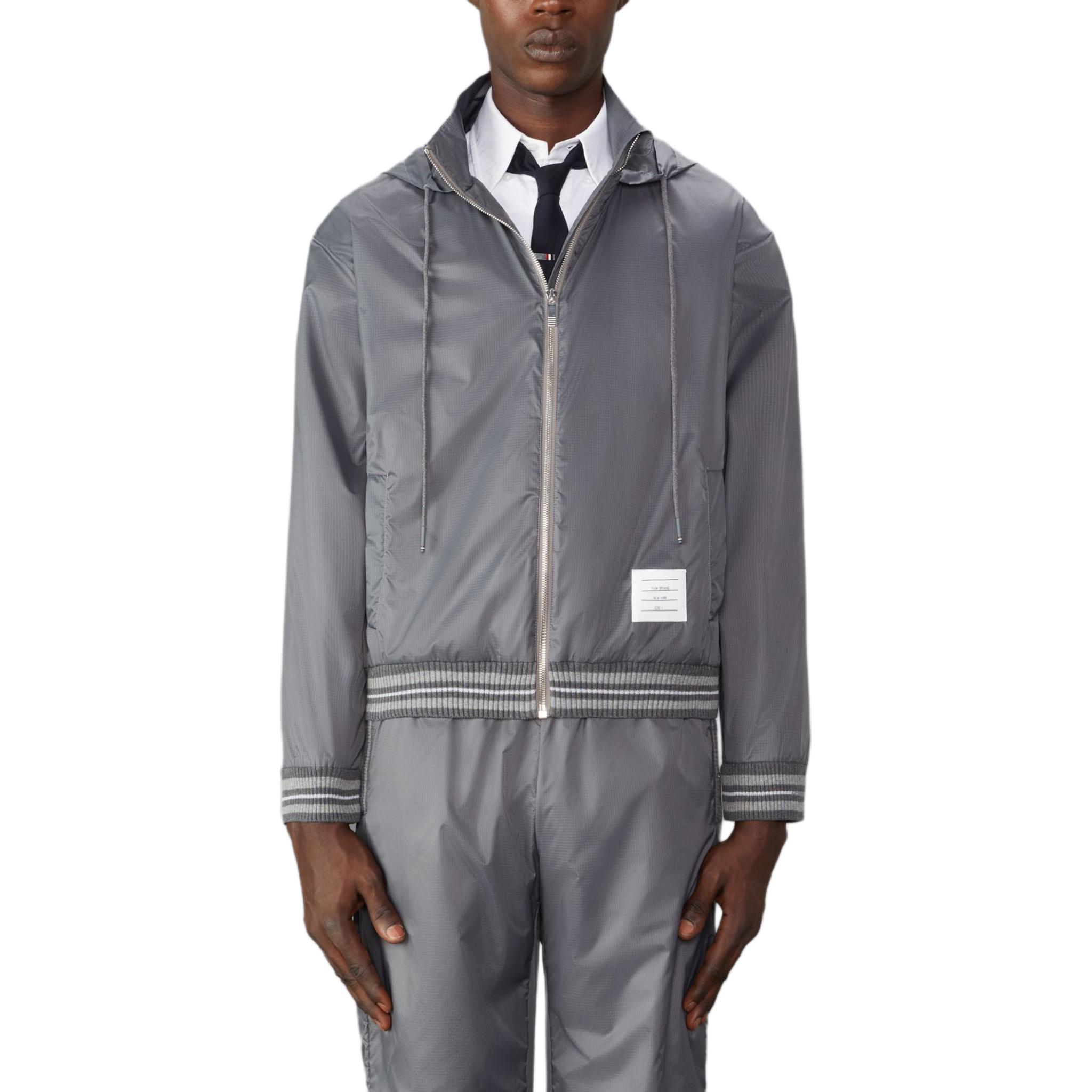 THOM BROWNE  Grey Relaxed Fit Zip-Up Hoodie Jacket MJT496A-06859-045 圖 2