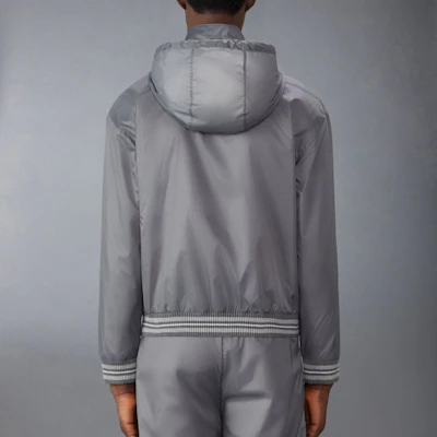 THOM BROWNE Grey Relaxed Fit Zip-Up Hoodie Jacket MJT496A-06859-045 Shop THOM BROWNE Grey Relaxed Fit Zip-Up Hoodie Jacket MJT496A-06859-045