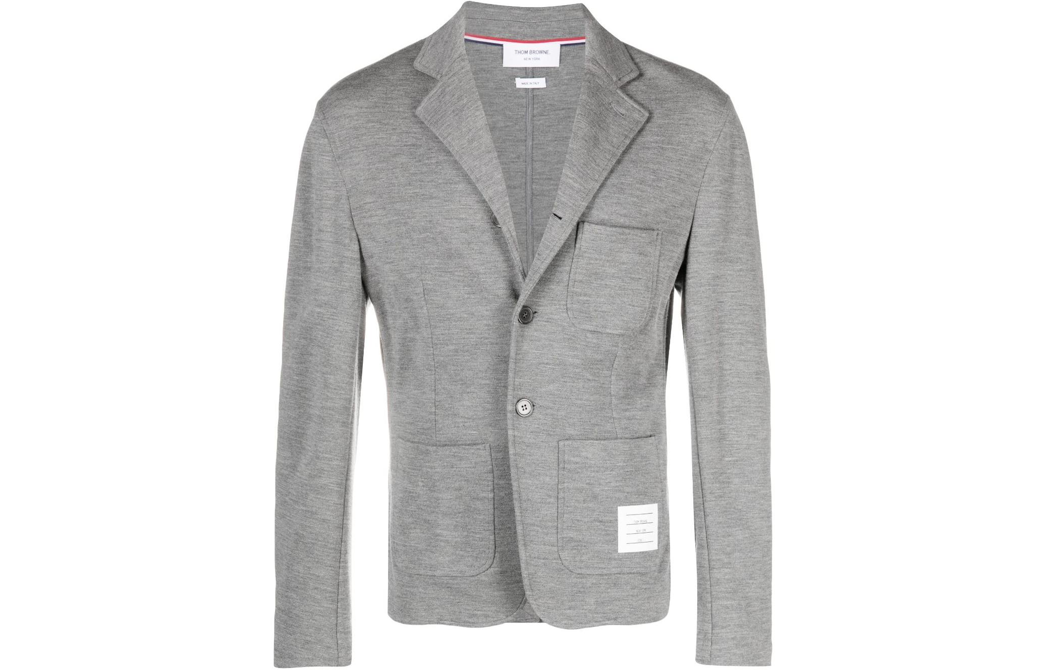 THOM BROWNE  Grey Single-Breasted Long Sleeve Blazer MJT308-AJ0020-035