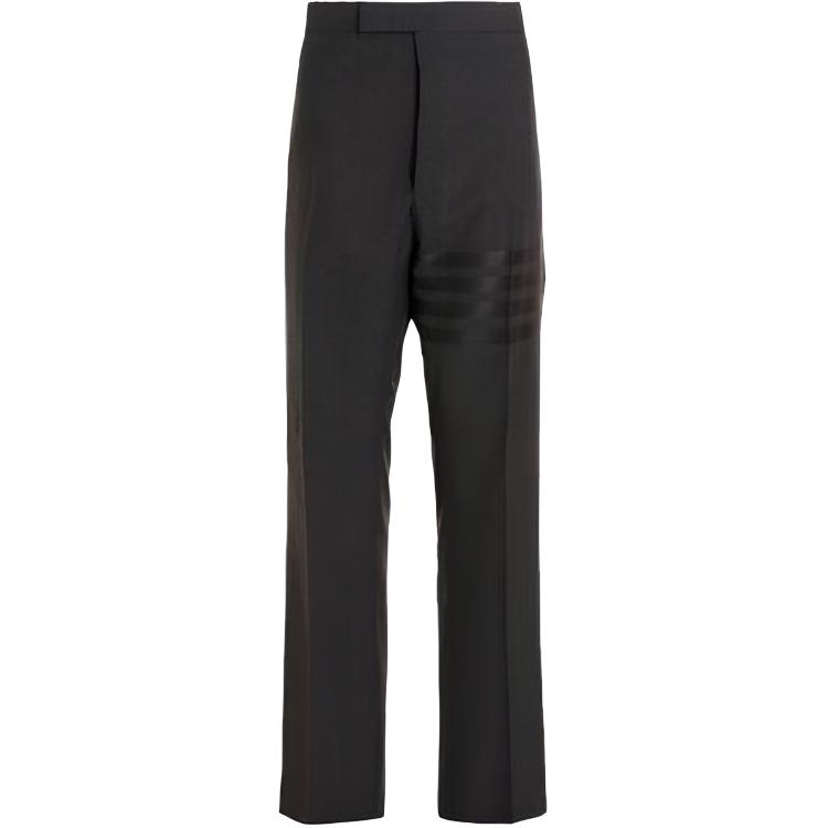 Thom Browne  Grey Straight-Leg Pants with Four-Bar Stripes. MTC001A-06146-025