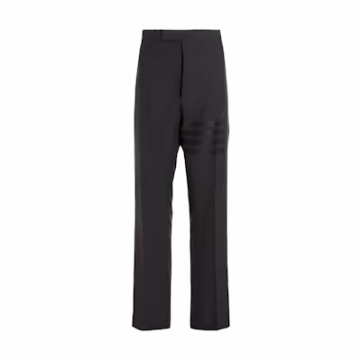 Thom Browne Grey Straight-Leg Pants with Four-Bar Stripes. MTC001A-06146-025