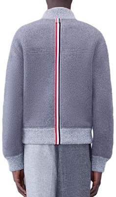 THOM BROWNE Jaket Fleece Crewneck Kelabu Stripe MJT395A-J0100-055 Shop THOM BROWNE Jaket Fleece Crewneck Kelabu Stripe MJT395A-J0100-055