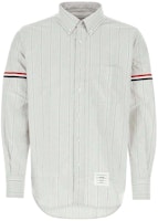 THOM BROWNE Grey Striped Print Long Sleeve Collared Shirt MWL301O-07720-035 THOM BROWNE Grey Striped Print Long Sleeve Collared Shirt MWL301O-07720-035
