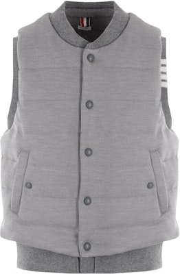 トムブラウン グレー ストライプ シングルブレスト ノースリーブジャケット MKV073A-Y1029-055 Order トムブラウン グレー ストライプ シングルブレスト ノースリーブジャケット MKV073A-Y1029-055