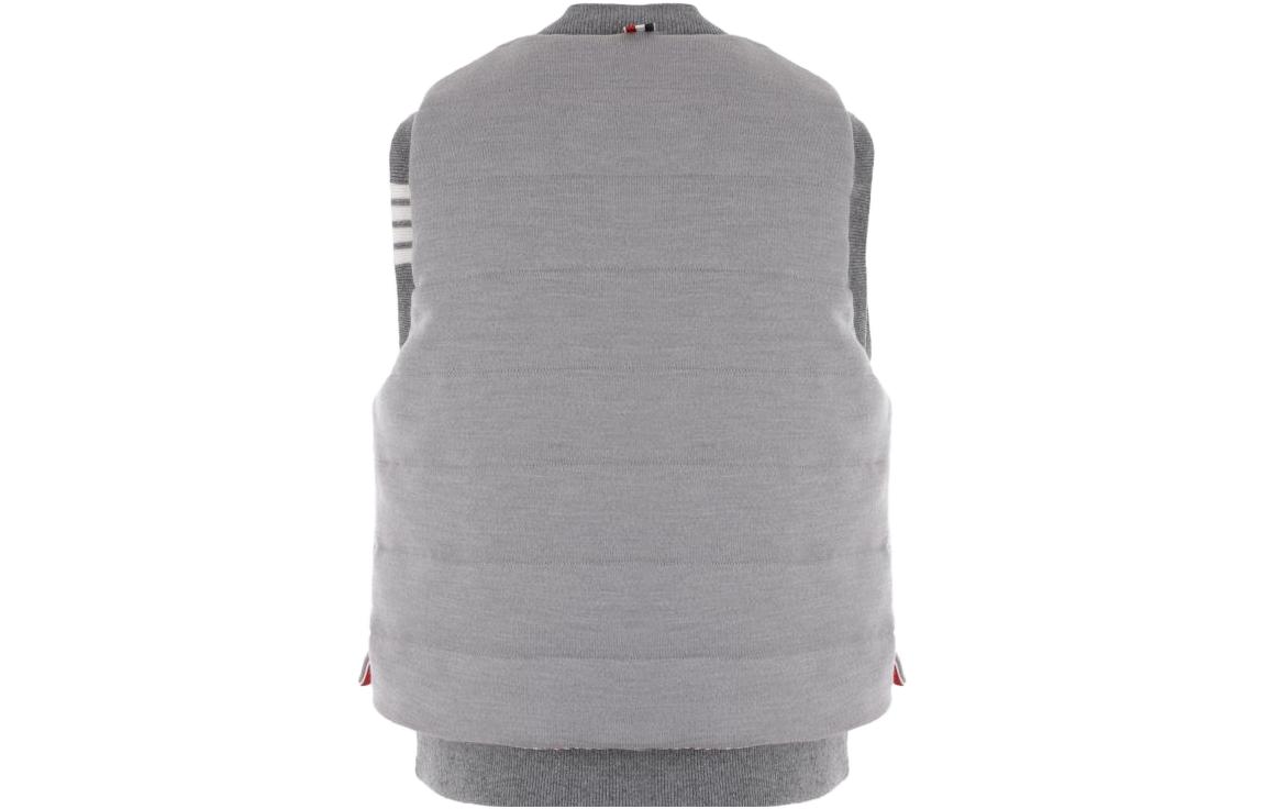 Shop トムブラウン グレー ストライプ シングルブレスト ノースリーブジャケット MKV073A-Y1029-055