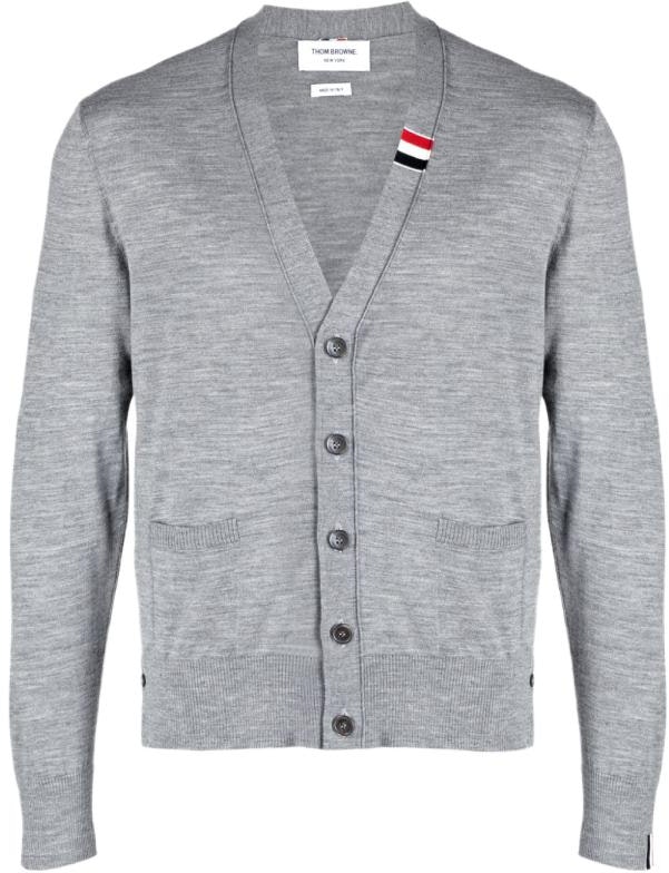 thom-browne-grey-v-neck-solid-button-up-knit-cardigan-sweater-mkc-489-a-y1014-055