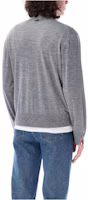 Lookbook 톰 브라운 그레이 V넥 솔리드 버튼업 니트 가디건 스웨터 MKC489A-Y1014-055