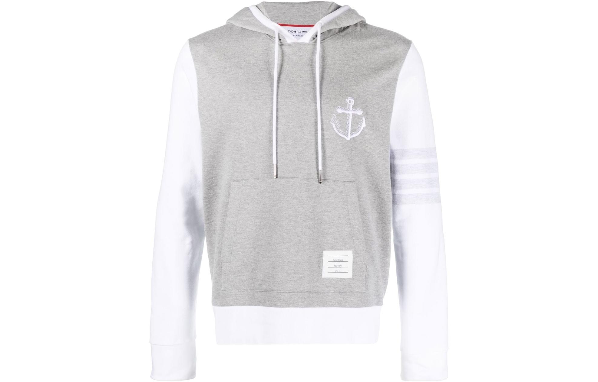 Order トムブラウン グレー ホワイトロゴ刺繍&ストライプ スウェットシャツ. MJT376F-J0010-997