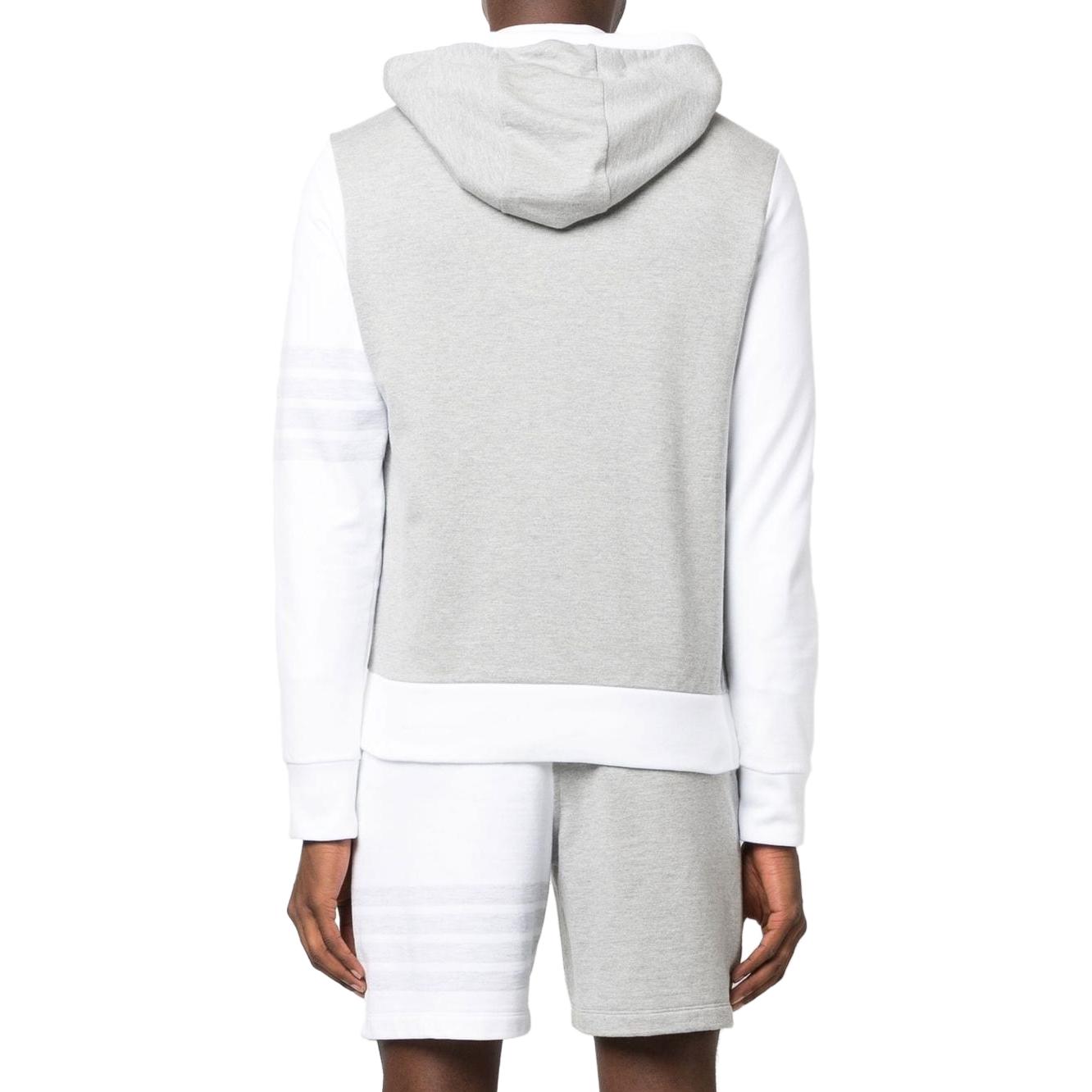 Shop トムブラウン グレー ホワイトロゴ刺繍&ストライプ スウェットシャツ. MJT376F-J0010-997