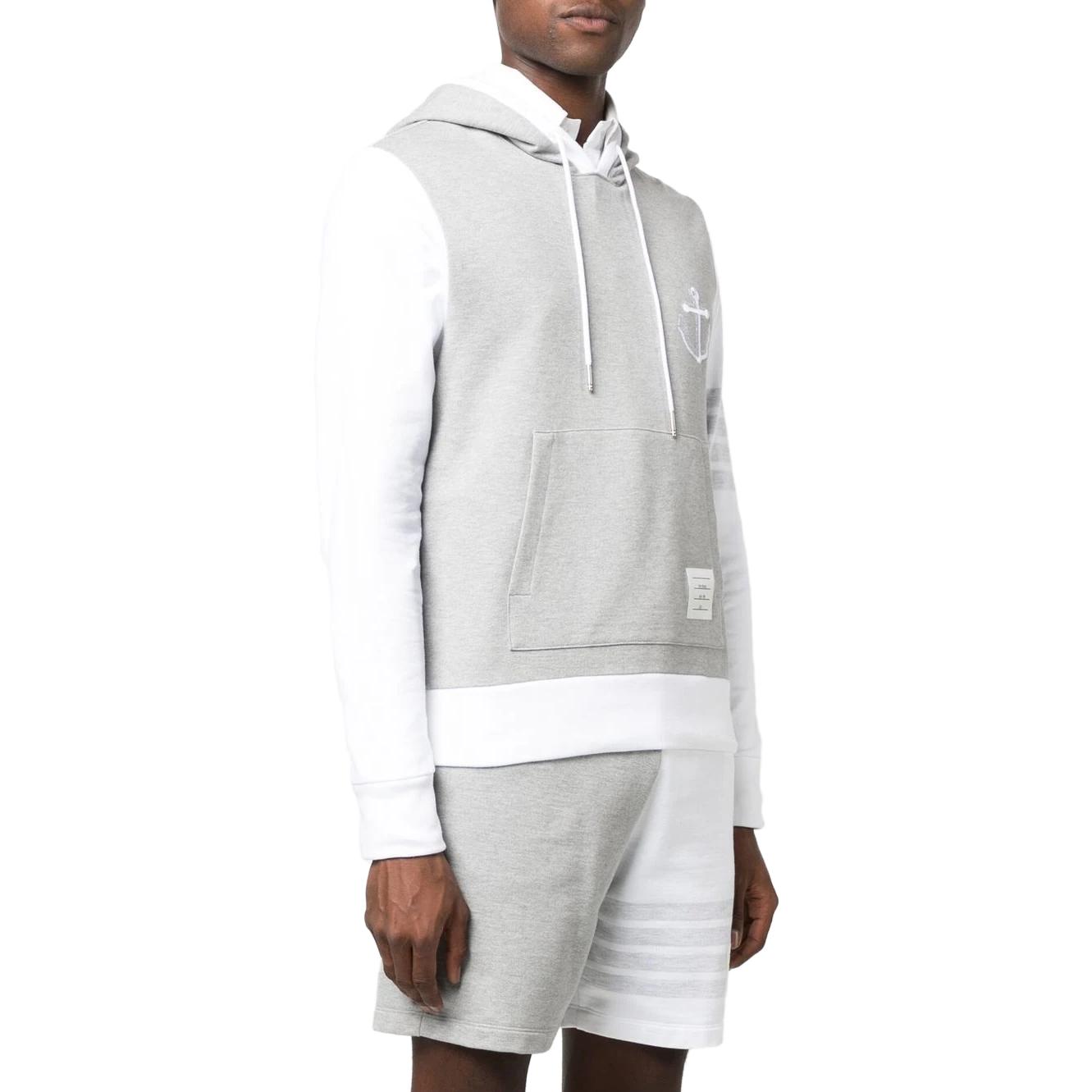 Purchase トムブラウン グレー ホワイトロゴ刺繍&ストライプ スウェットシャツ. MJT376F-J0010-997