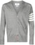 Buy Thom Browne 灰色羊毛開衫毛衣 4條杠條紋設計 MKC002AY1014-058