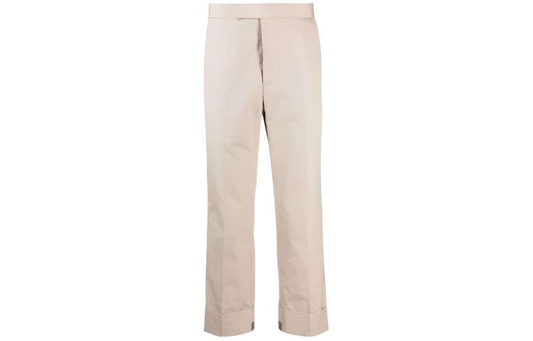 Thom Browne  Khaki Mid-Rise Straight-Leg Cropped Casual Pants. MTC214A-04502-250
