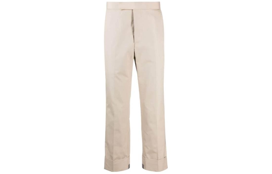 Order Thom Browne Khaki Celana Pendek Casual Model Straight-Leg Mid-Rise. MTC214A-04502-250