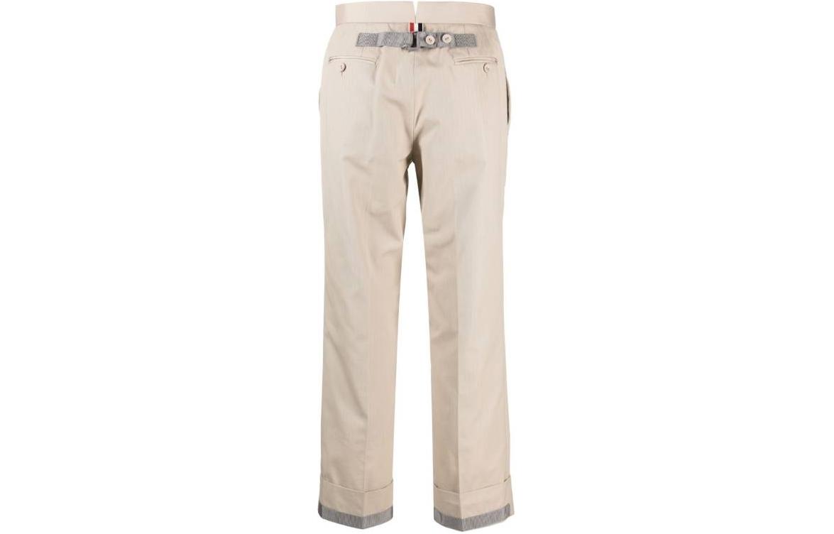 Lookbook Thom Browne Khaki Celana Pendek Casual Model Straight-Leg Mid-Rise. MTC214A-04502-250