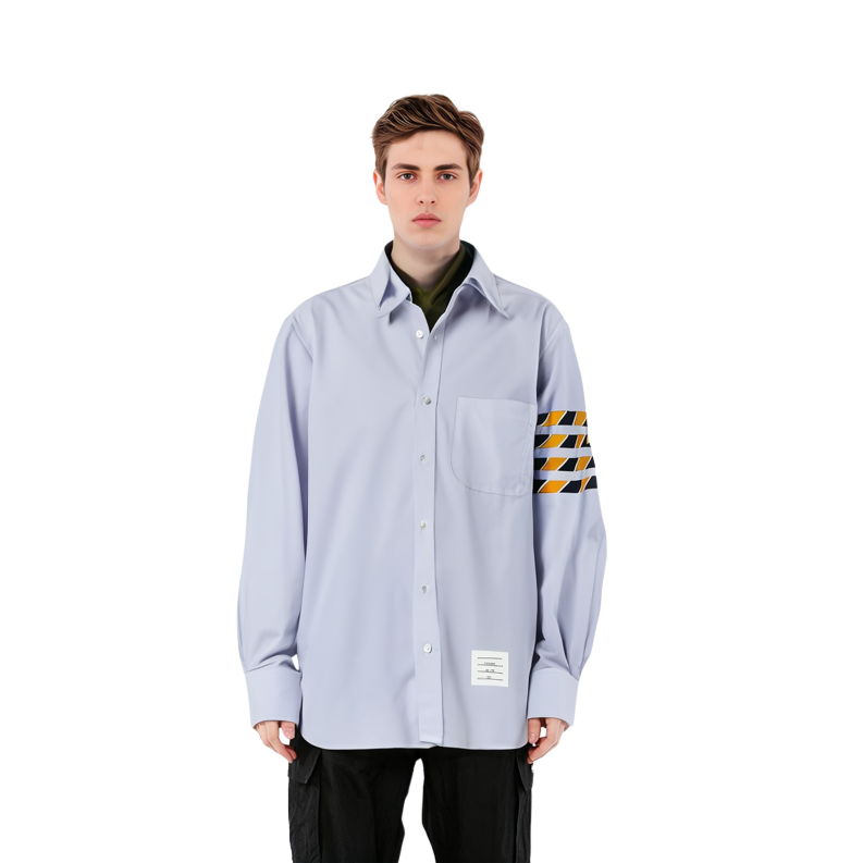 Details for トムブラウン ライトブルーシャツ フォーバーストライプ ボタン留めシャツ MWL374C-F0114-480