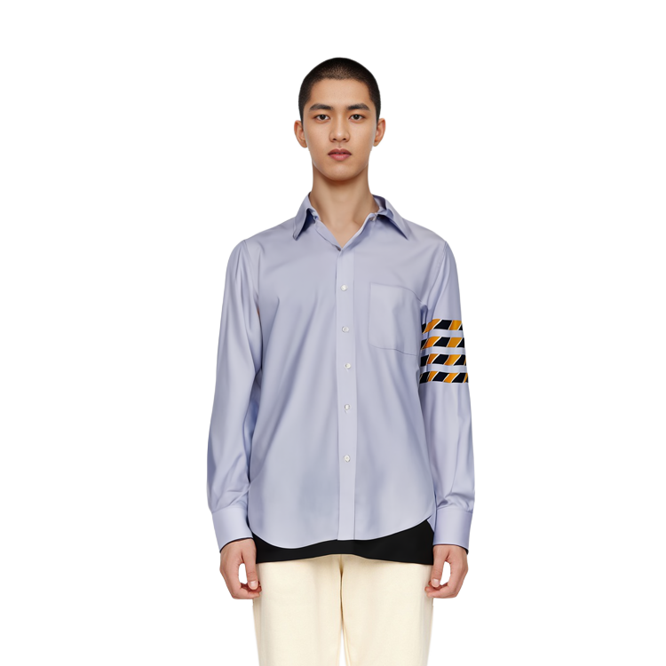 Sizing トムブラウン ライトブルーシャツ フォーバーストライプ ボタン留めシャツ MWL374C-F0114-480