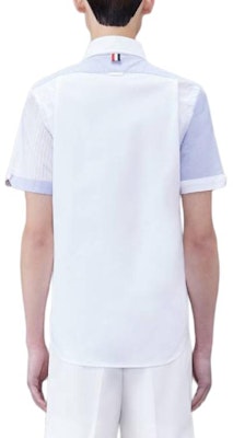 Thom Browne Kemeja Lengan Pendek Biru Muda Stripe Patch dengan Saku. MWS239F-F0510-825 Purchase Thom Browne Kemeja Lengan Pendek Biru Muda Stripe Patch dengan Saku. MWS239F-F0510-825